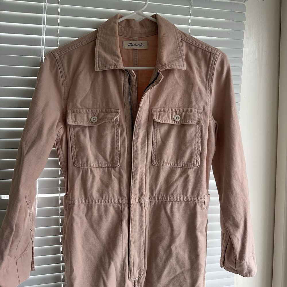 Madewell Garment‎ Dyed Zip Front Coverall in Avalon Pink Jumpsuit S/M - Picture 2 of 13